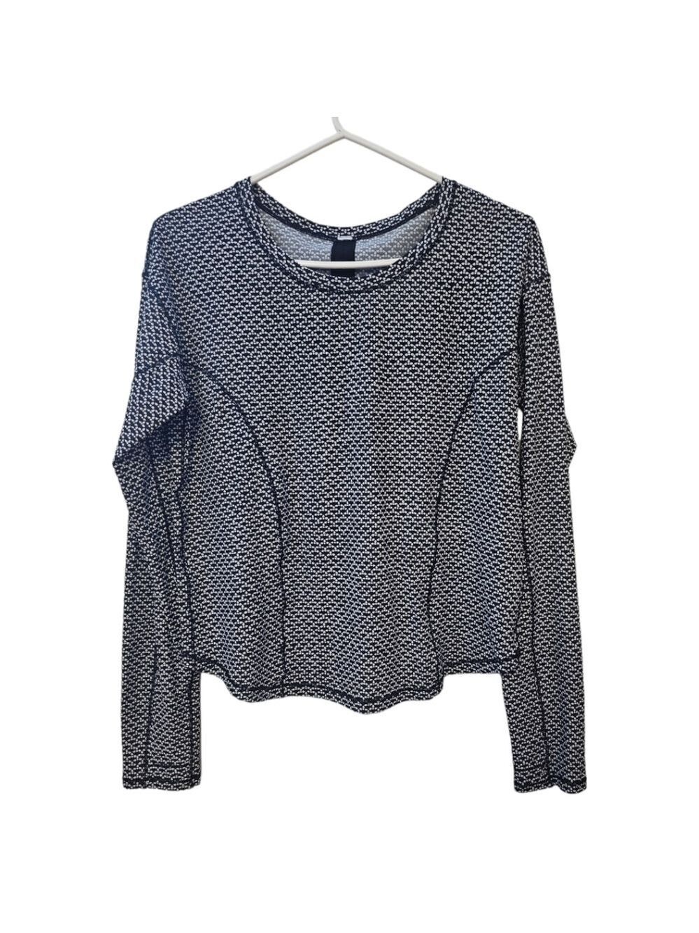 Lululemon On Pace Long Sleeve Top Black White
